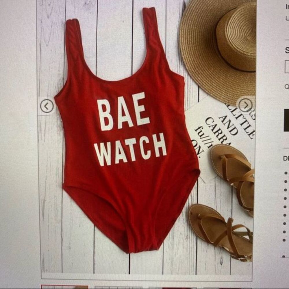 ⭐️BAE Watch One Piece Bathing Suit Red Sz XL